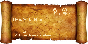 Uzsák Mia névjegykártya